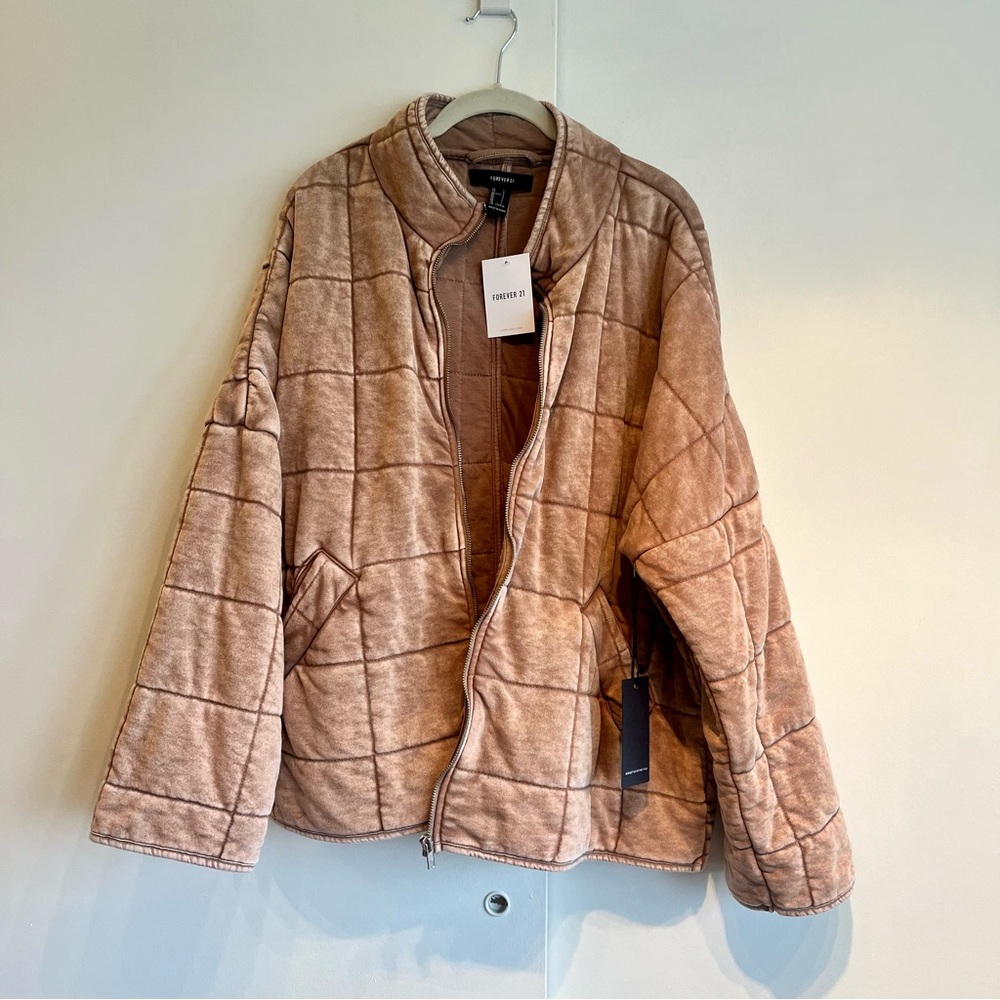 New! [F21] Quilted Zip-Up Jacket